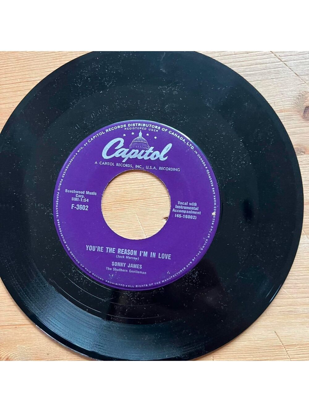 Sonny James The Southern Gentleman - You're the Reason I'm in Love 45rpm VG+ R10